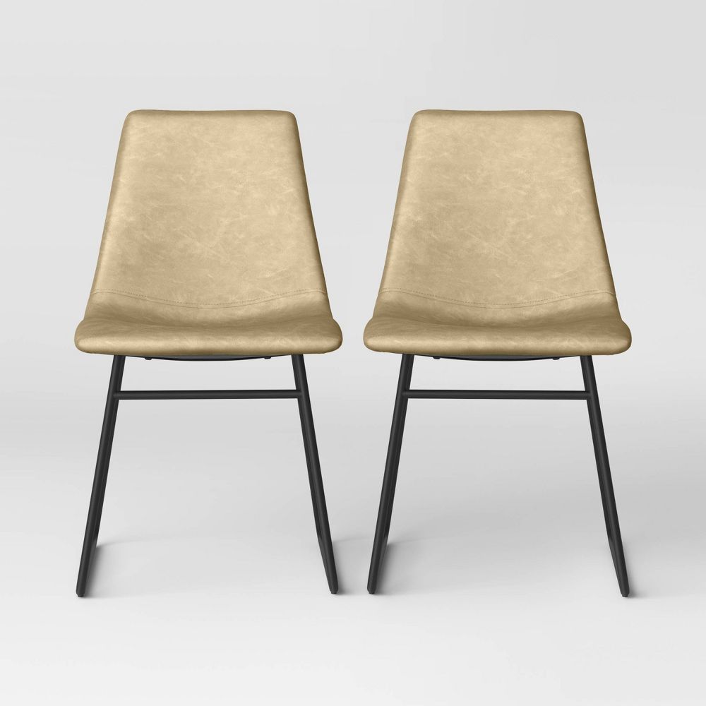Bowden Faux Leather And Metal Dining Chairs – Project 62